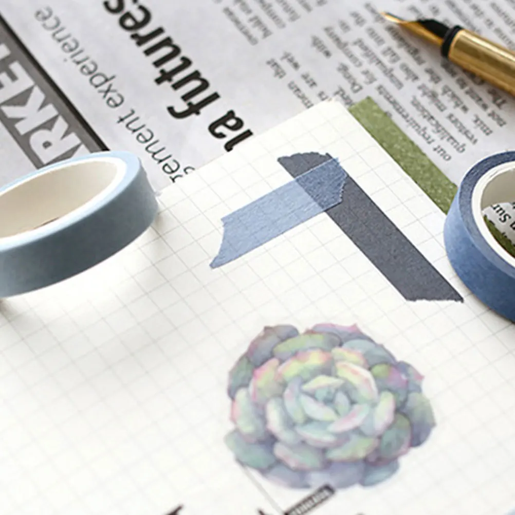 

10pcs 10 Rolls Colored Washi Tape Simple Design For Diy Craft Decoration Gift Wrapping Photo Album Home Supplies Paper Tape