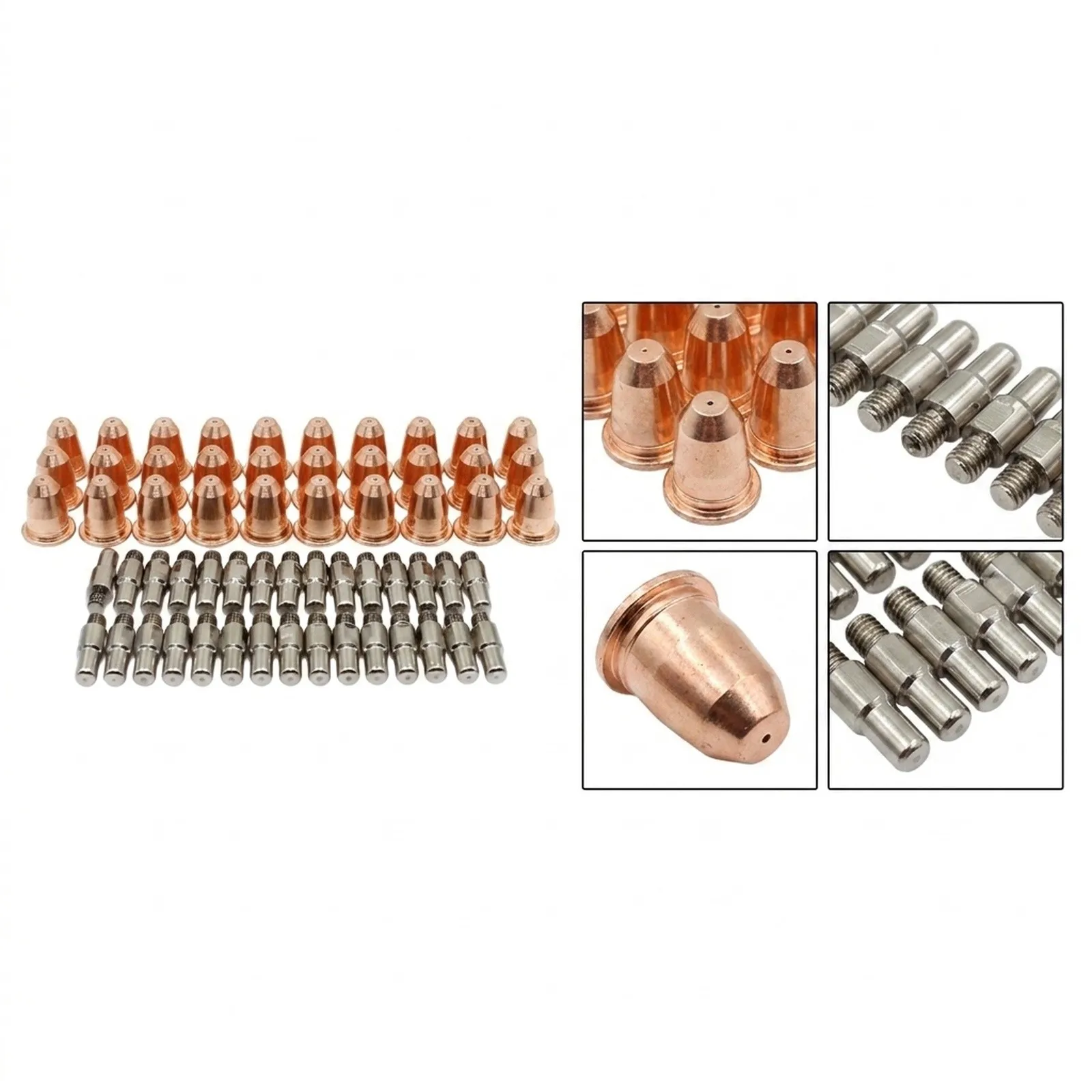 60pcs For Plasma Cutter Consumables Electrode Nozzle For Trafimet For S45 For Torch PD0116-8 PR0110 95136 97994 91814 Welding