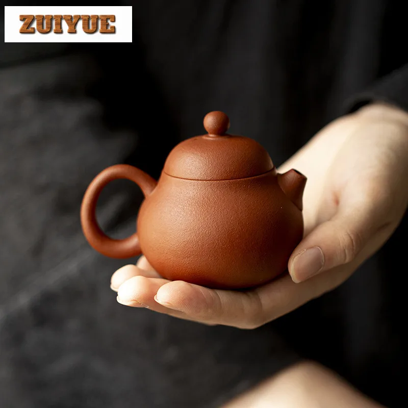 90ml Aesthetic Purple Clay Teapots Handmade Ball Hole Filter Wendan Pot Raw Ore Zhu Mud Tea Soaking Kettle Chinese Zisha Tea Set