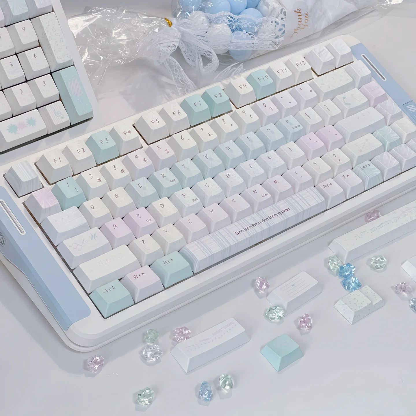 

Light and Fresh Magic Sound Theme Keycaps Set PBT Cherry/MOA Profile Custom Original Handmade Keycaps for Mechanical Keyboard