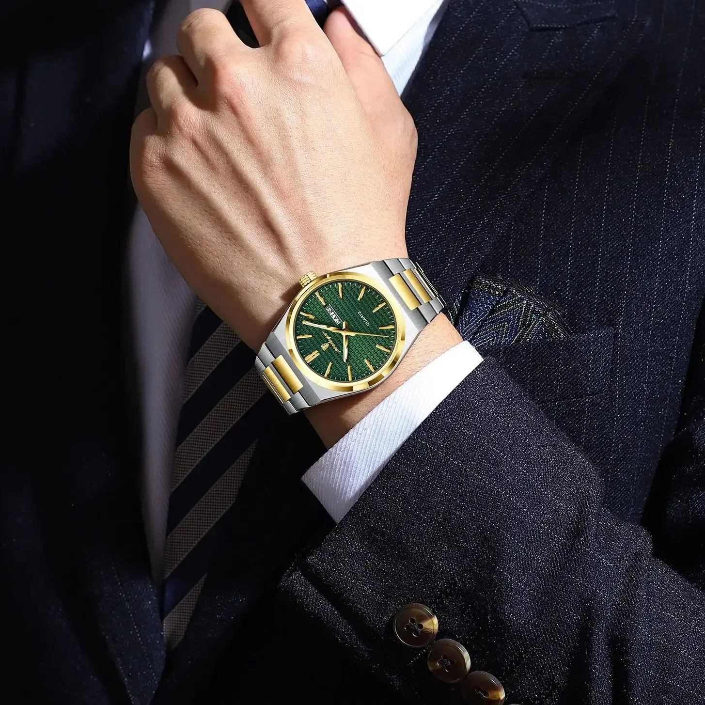 POEDAGAR Luxury Men Watch Date Week Waterproof Luminous Stainless Steel Watch For Man Casual Quartz Men's Watches Male Sport+Box image 5