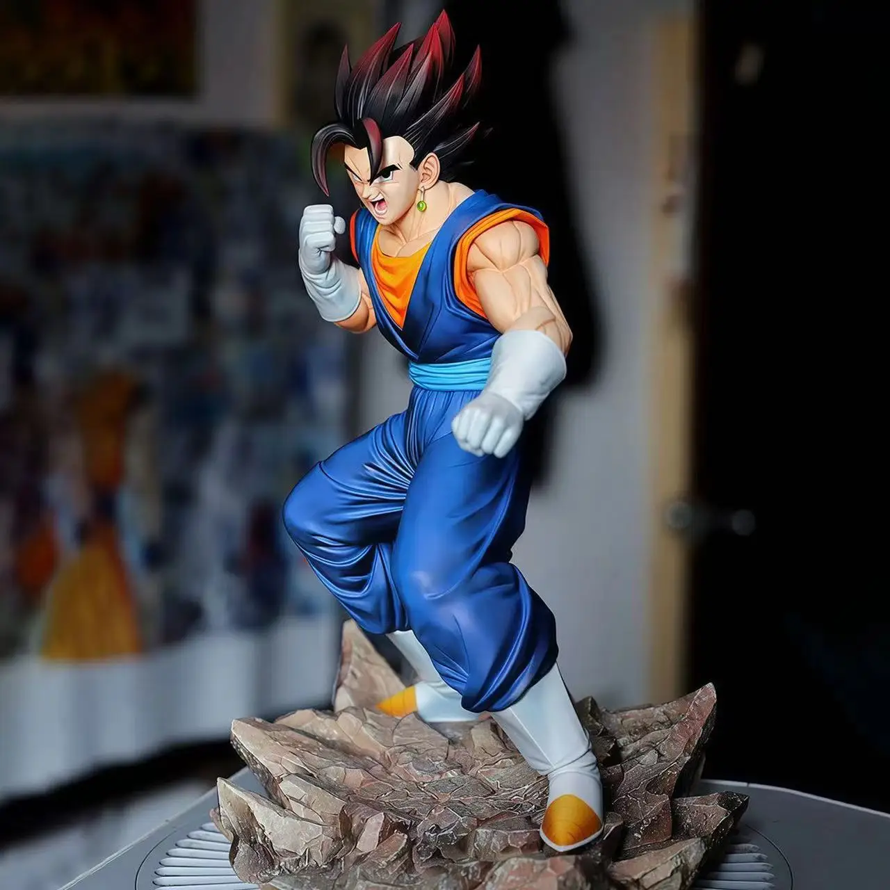 

27cm/10.63inch Dragon Ball Z Vegetto Figure Super Saiyan Action Figure PVC Statue Desktop Ornament Collectible Model Toys Gifts