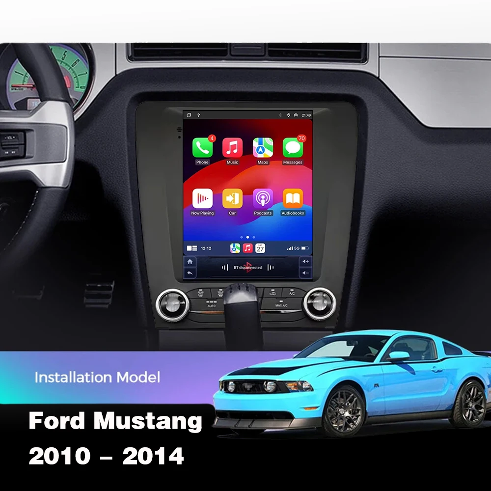 9,7-calowy Android 14 dla Ford Mustang 2010-2014 Bezprzewodowe radio samochodowe Carplay Stereo Multimedialny odtwarzacz wideo Nawigacja GPS 4G DSP