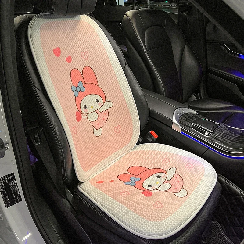 Sanrio-cojín Kawaii Kuromi para asiento de coche, a la moda, transpirable, exquisito, agradable para la piel, bonito