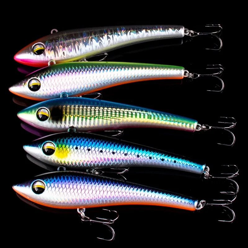 

EASYFISH ABS Plastic Sinking Pencil for Wild Sea Fishing and Trolling 14cm/71.5g Premium Quality Hooks I3D Imitation Fish Eye