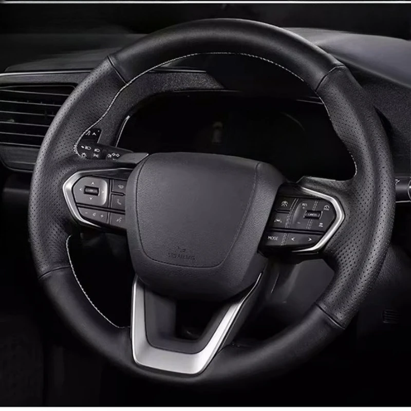

Чехол на руль из черной бордовой кожи ручной работы для Lexus NX 250 NX260 NX350 NX350h NX450h+ 2022-2024 годов выпуска