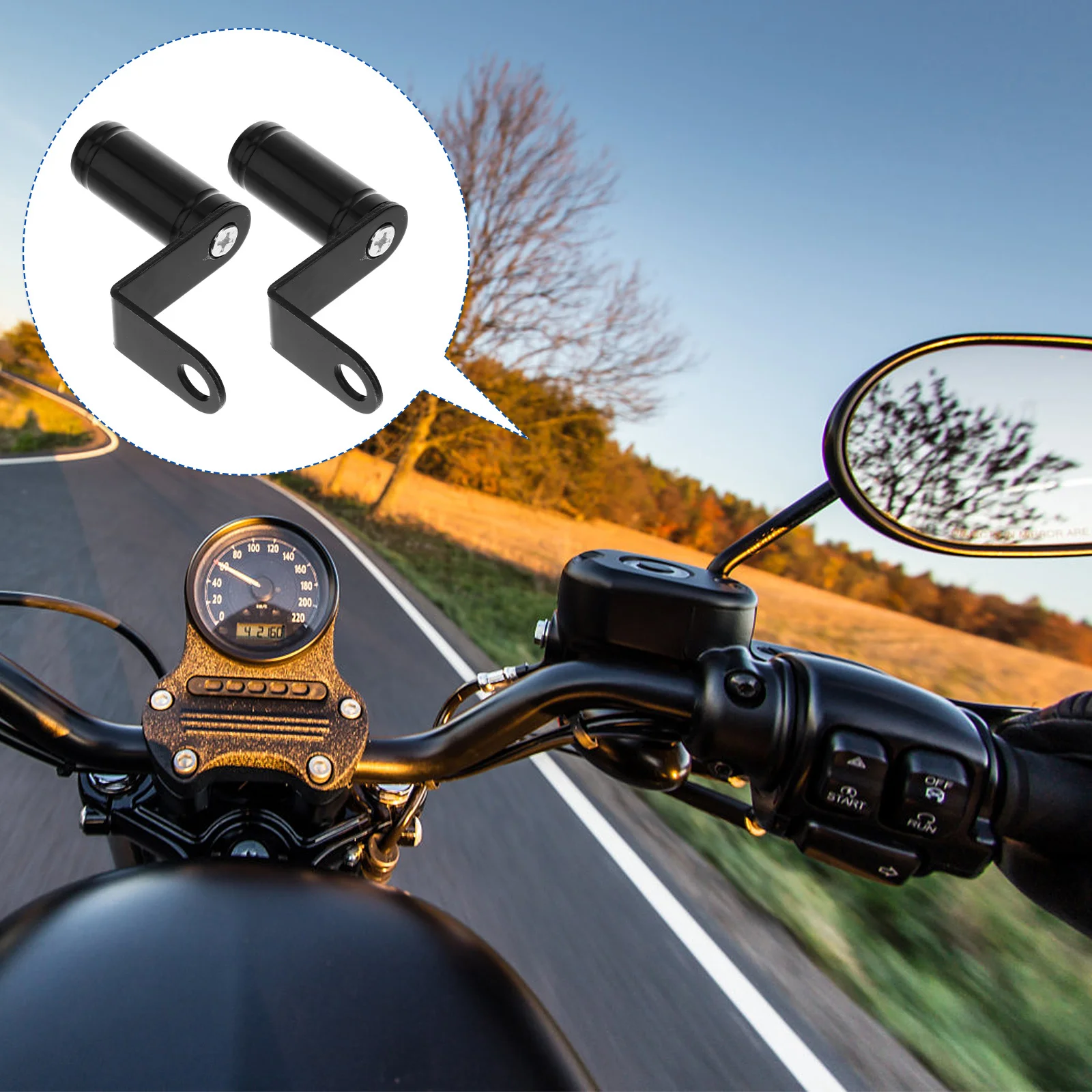 

2Pcs Rearview Mirror Extension Frame Durable Aluminum Alloy Motorcycle Extension Adapter Widen Heighten Mirror for Safer Riding