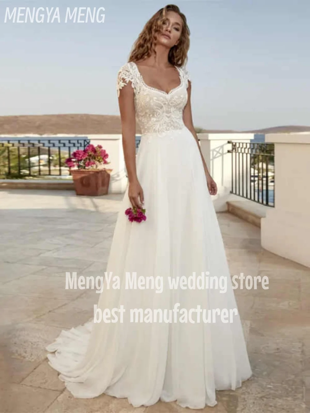 ZHUISHU 2026 A-Line Lace Wedding Dresses Brides Boho Women Wedding Gown Cap Sleeve V-Neck Backless Luxury Lace ridal Customized