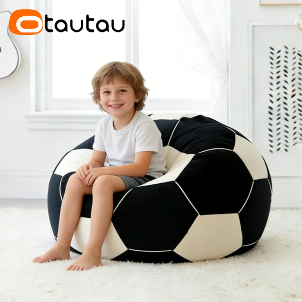 

OTAUTAU Football Bean Bag Cover Soft Milk Velvet Corner Pouf Beanbag Cover DD249【No Filler!Please Buy Filler Yourself!】