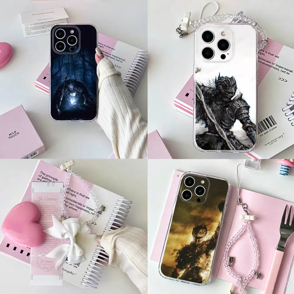 Coque transparente D-Dark S-Souls Game pour iPhone 17 16 15 11 13 14 Pro Max 7 8 Plus X Xr Max Se2020 12mini
