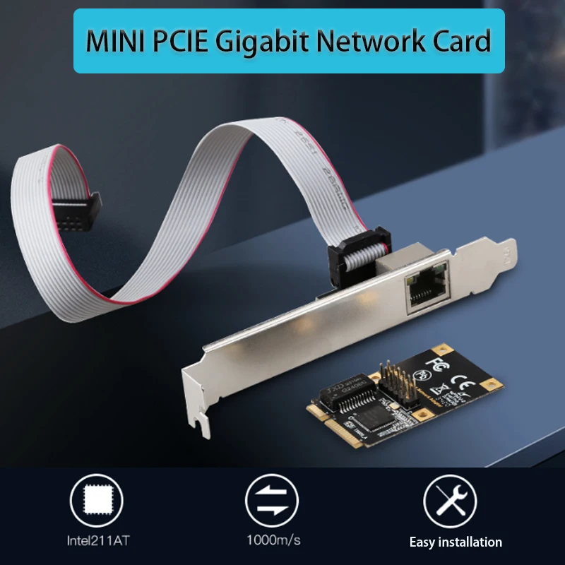 Dock station Mini PCIe lan Card Game PCIE Card RJ-45 LAN Adapter Gigabit PCI-E Network Card Ethernet 10/100/1000mbps for Desktop