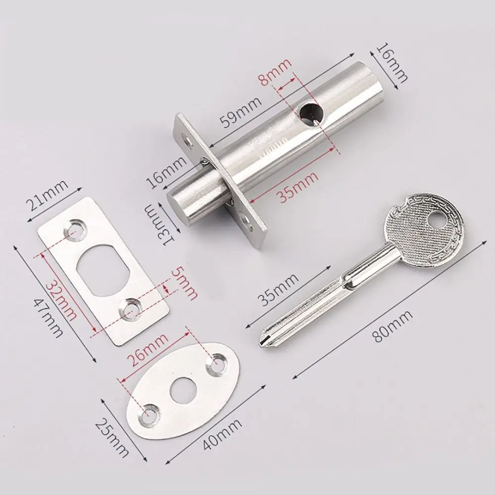 Easy Install Stainless Steel Invisible Door Lock Thicken Simple Mortise Lock Privacy Lockset