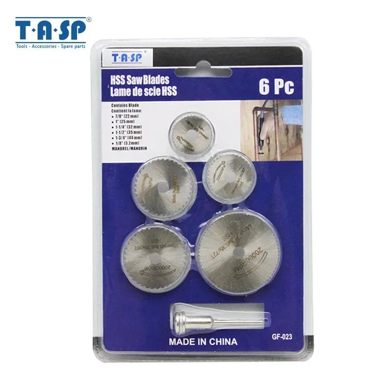 6pcs Mini Set di lame per seghe circolari HSS disco da taglio accessori per utensili rotanti per legno alluminio e Dremel Diyer hobby creativi