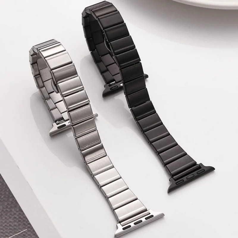 New Small Waist Steel Belt Alloy iwatch High-Grade Butterfly Clasp Design Watchband Apple