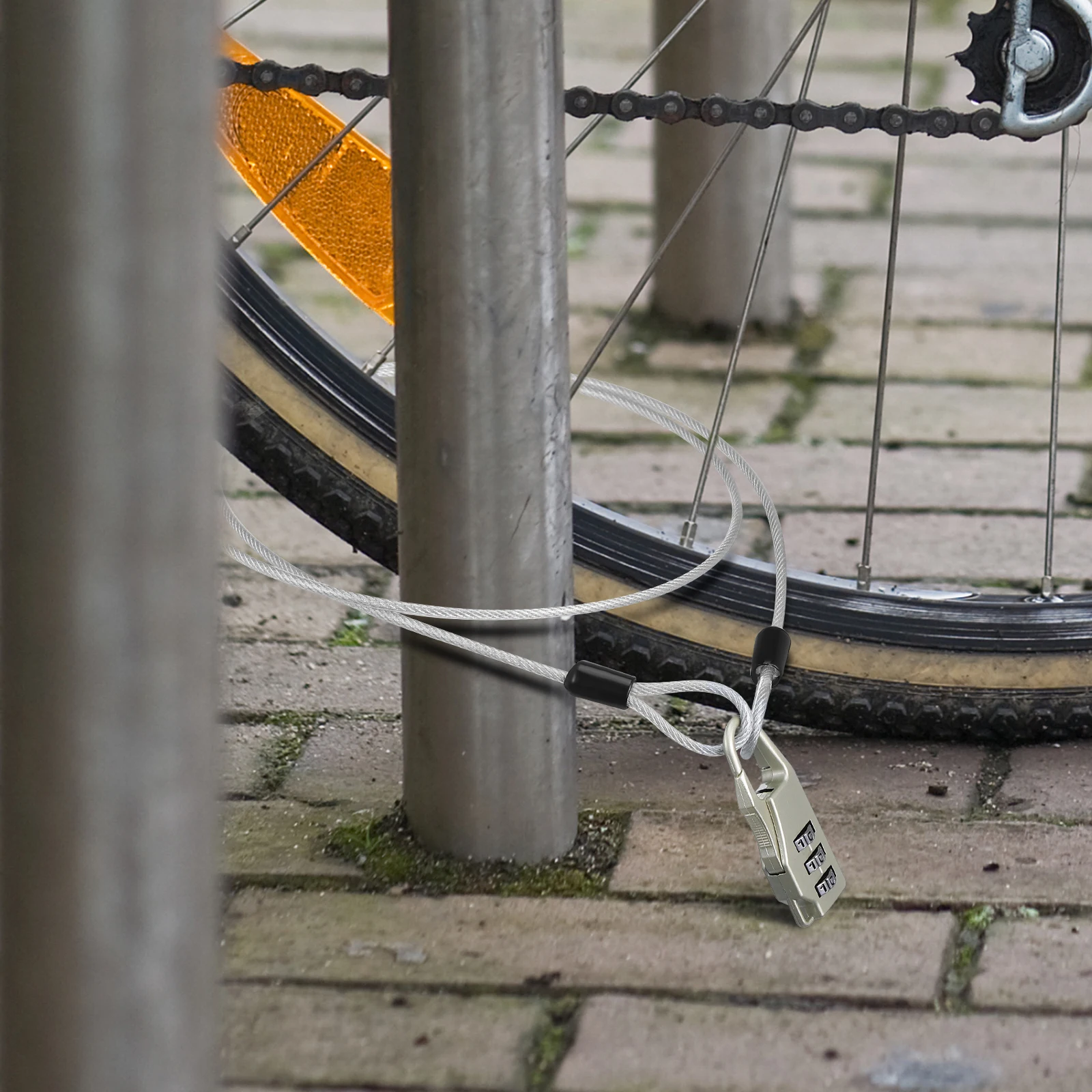 

Steel Cable 304 Stainless Double Looped Ends For Bike Luggage Gate Fence Stroller Outdoor Security Lock Cables With Loops