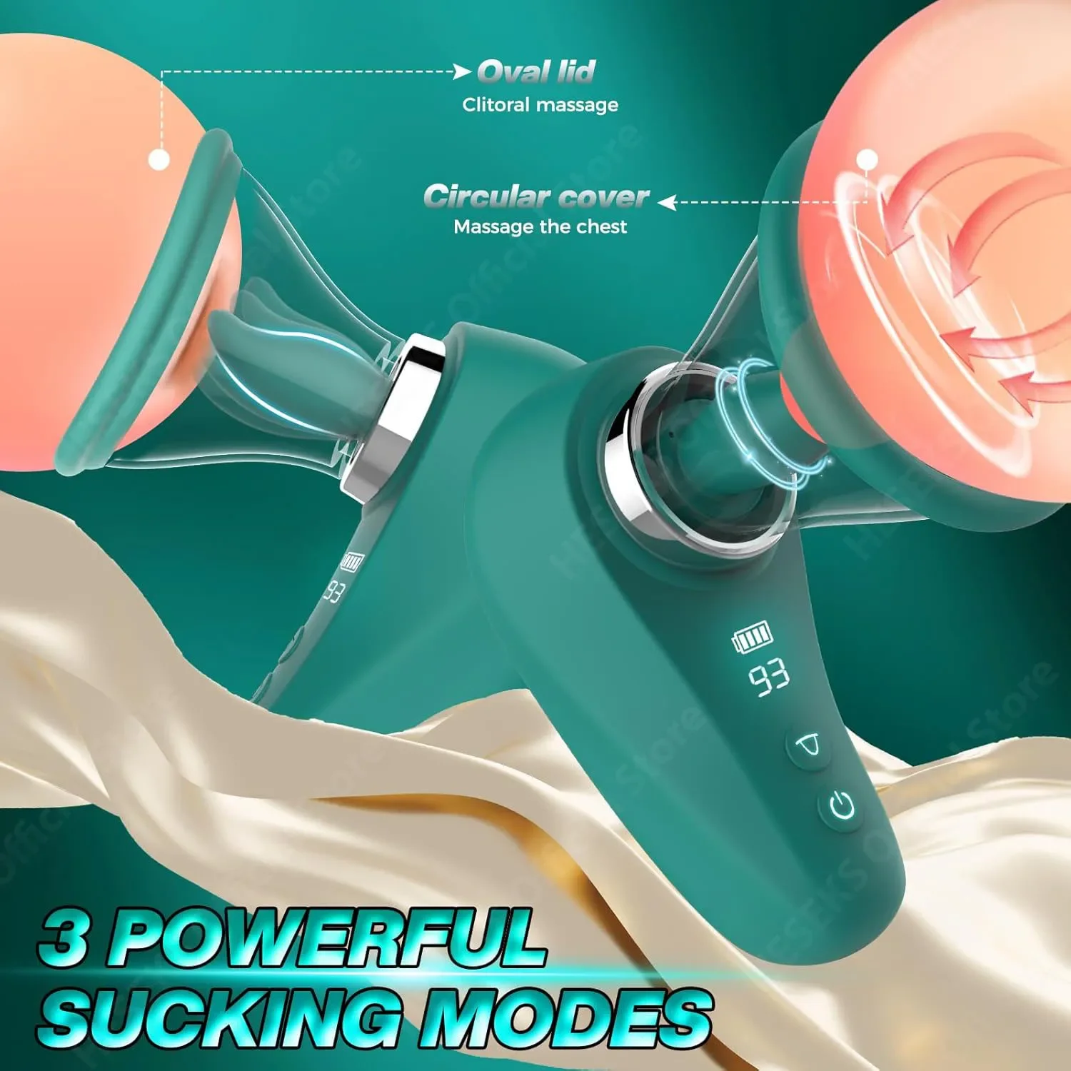 HESEKS Vacuum Sucker Tongue Licking Vibrator with Sucking Cup Clitoris Stimulator Nipple Massager Sex Toys for Women 18+