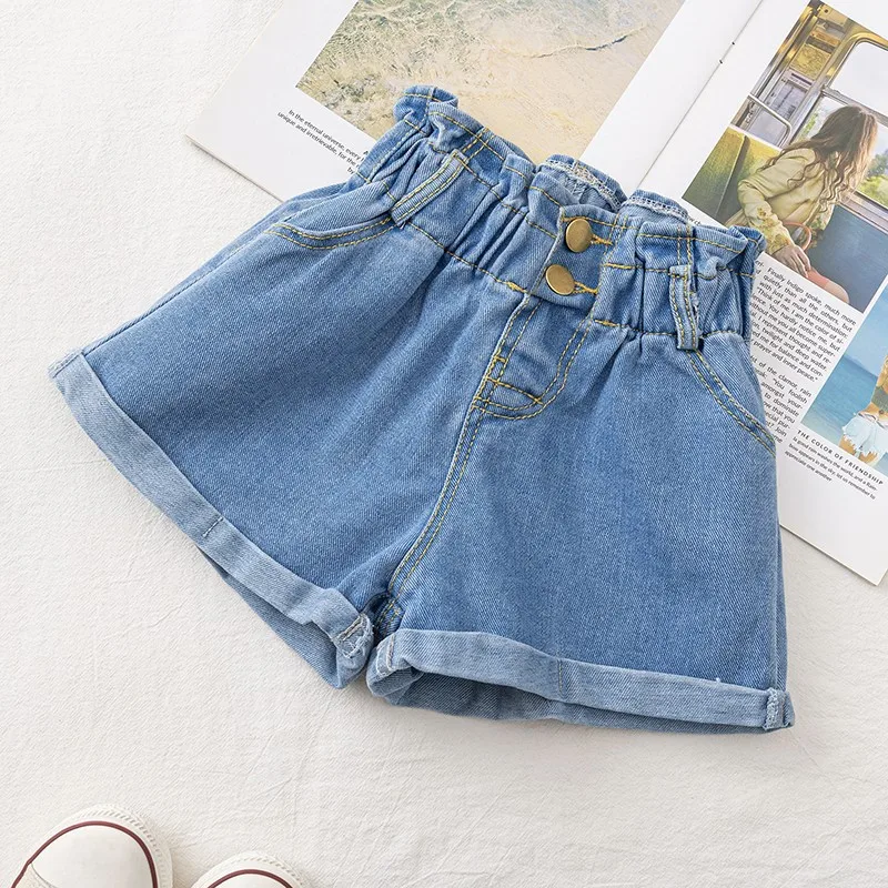 Korean Style Kids Girls Jeans Shorts1-7Y Children Short Girls Summer Clothing Cotton Soft Fashion Denim Shorts Clothes Baby Girl