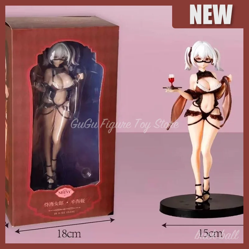 27cm Wine Waiter Girl Cynthia Anime Figure Standing Sexy Girl Model Kit Pvc Model Collection Room Desk Doll Ornament Toy Gifts