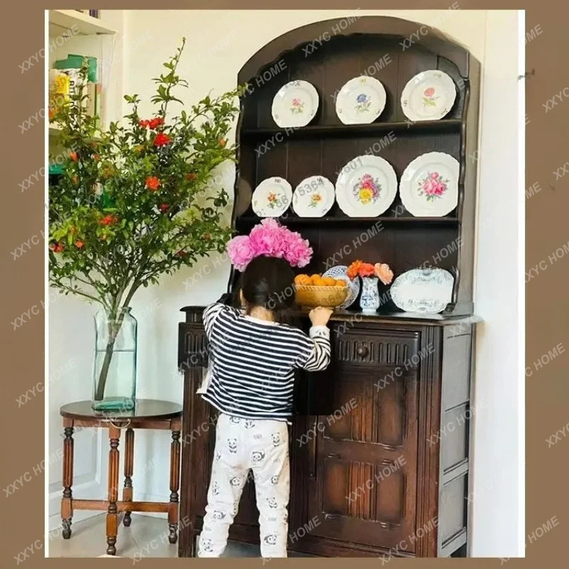 XX Solid wood sideboard against the wall, retro ultra-thin high-end storage cabinet, antique furniture