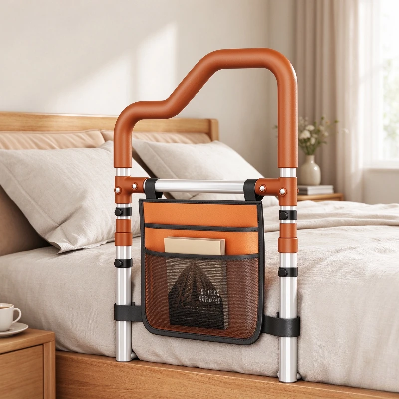 Adjustable Bedside Rail Elderly Stand Up Assist Frame Home Safety Handle Daily Useful Aid Bar Support Seniors Bedroom Care