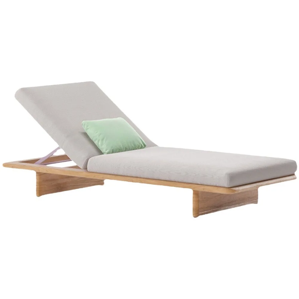 

Outdoor teak bed patio outdoor balcony villa swimming pool resort island solid wood beach chairs furniture folding