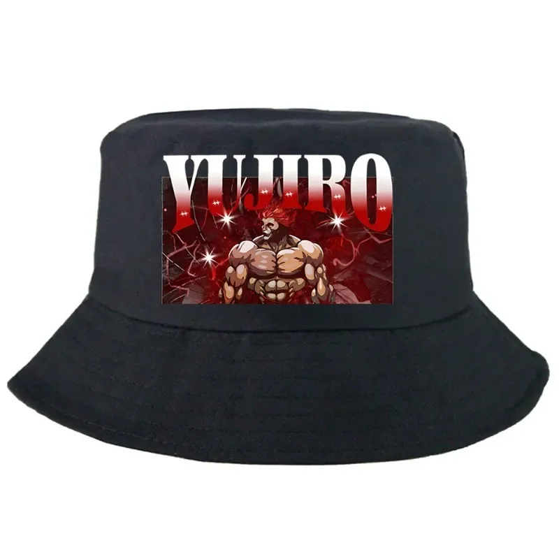 Baki Yujiro Hanma Bucket Hat Harajuku Summer Foldable Bucket Hat Man Women Unisex Stylish Outdoor Sunscreen Fishing Hunting Cap