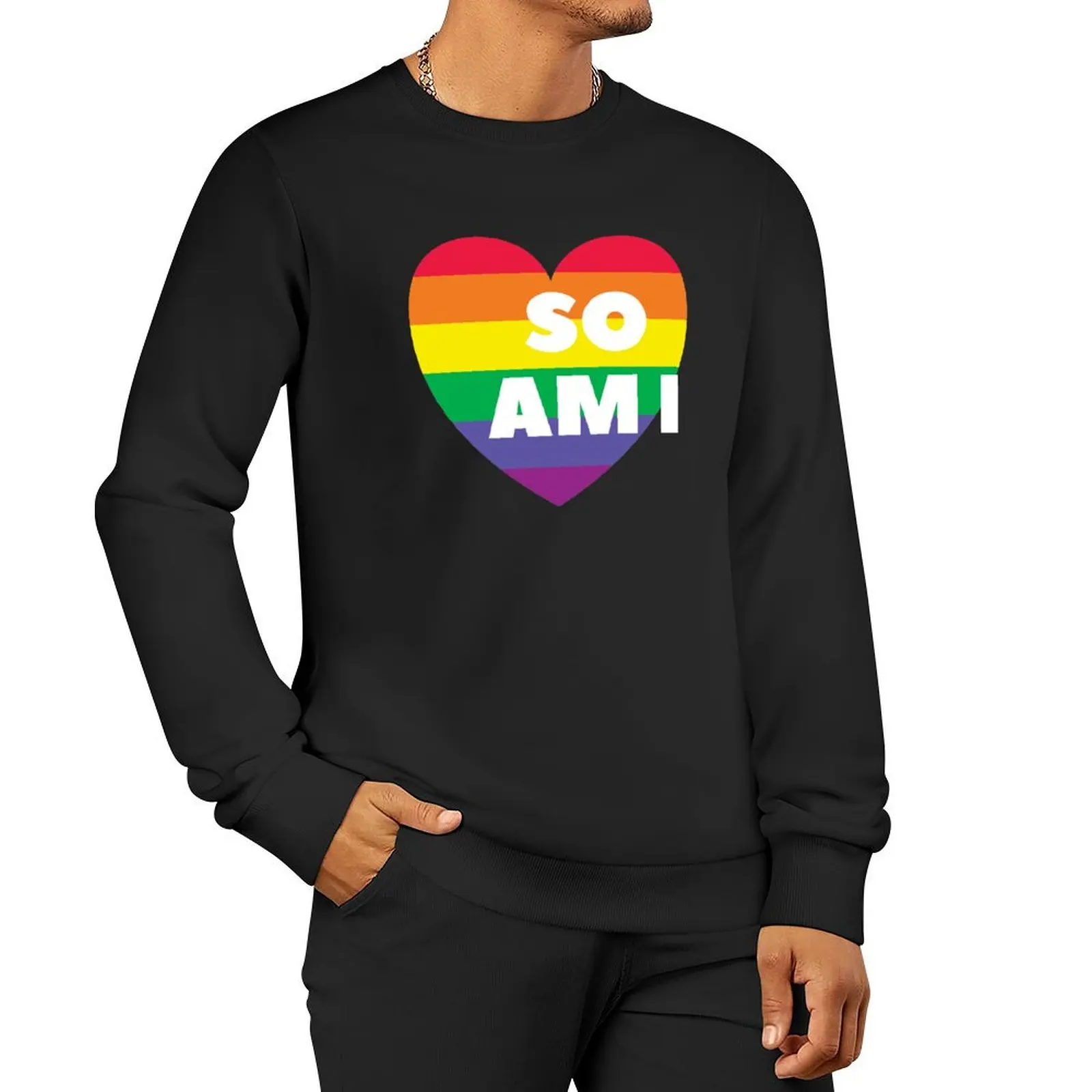 

rainbow heart SO AM I Pullover Hoodie blouse tracksuit men hooded sweatshirt for men