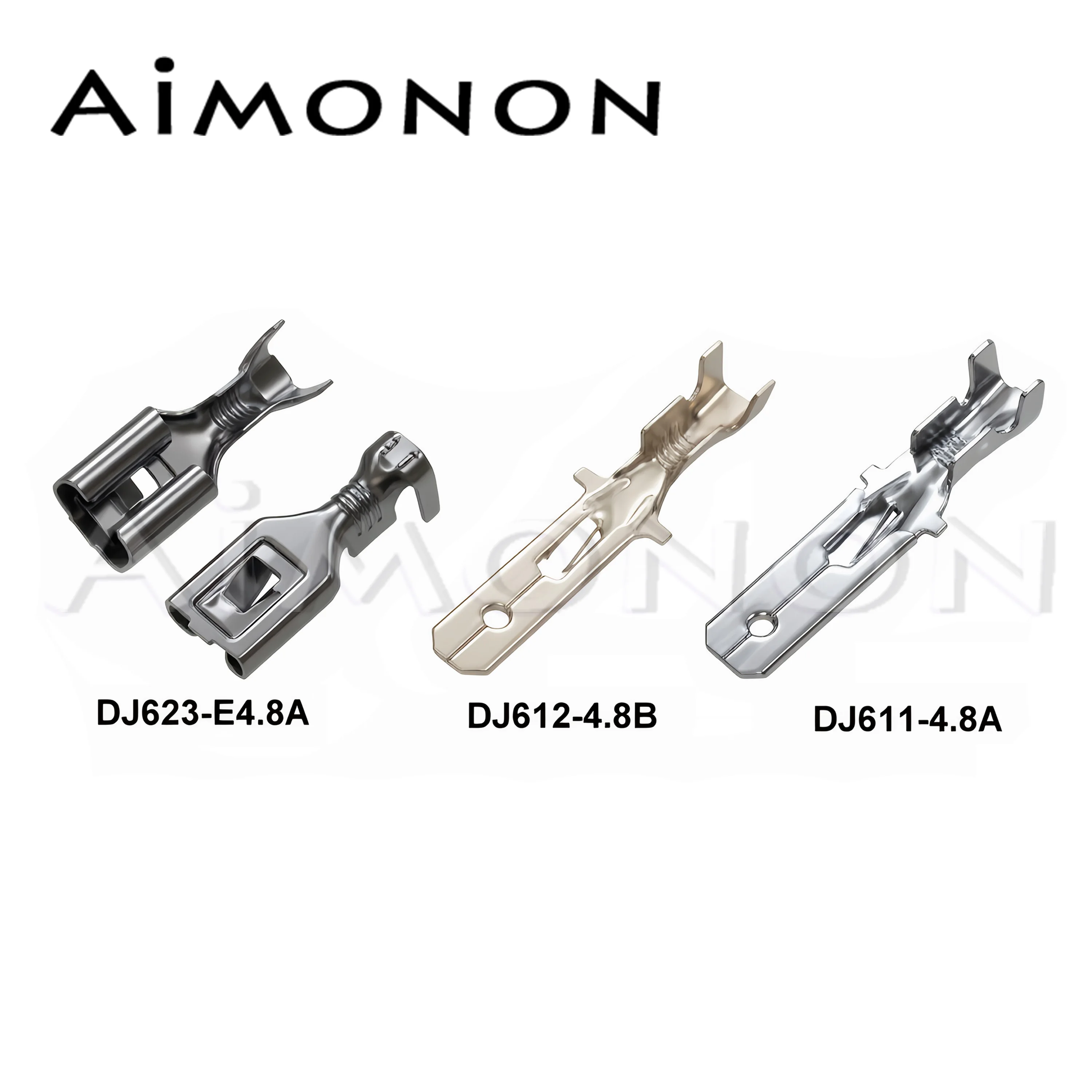 5 Pcs 4.8 mm Male Female Automotive Crimp Wire Terminal Loose Electrical Connector Brass Gold Plated Tin Pins