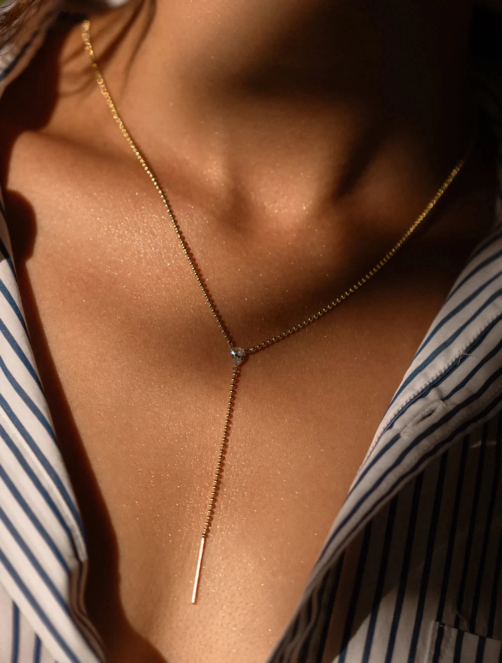 

Bezel Set Small Ball Chain Heart Cubuic Zircon Long Pendant Necklaces for Women Gold Silver Color Fashion Jewelry for Party