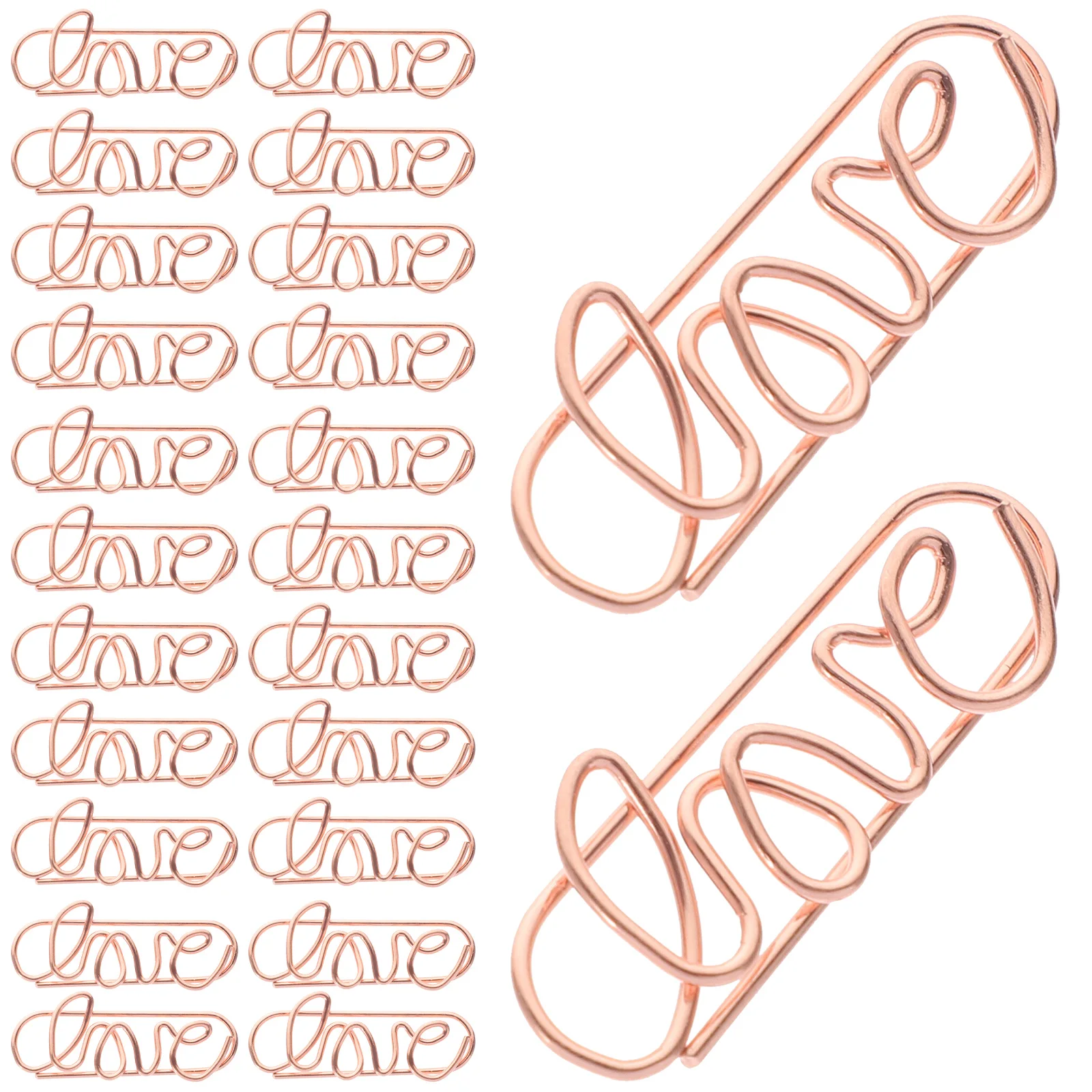 

50 Pcs Metal Paper Clip Small Clips for Document Rose Mini Paperclips Decorative Iron Bulk Office
