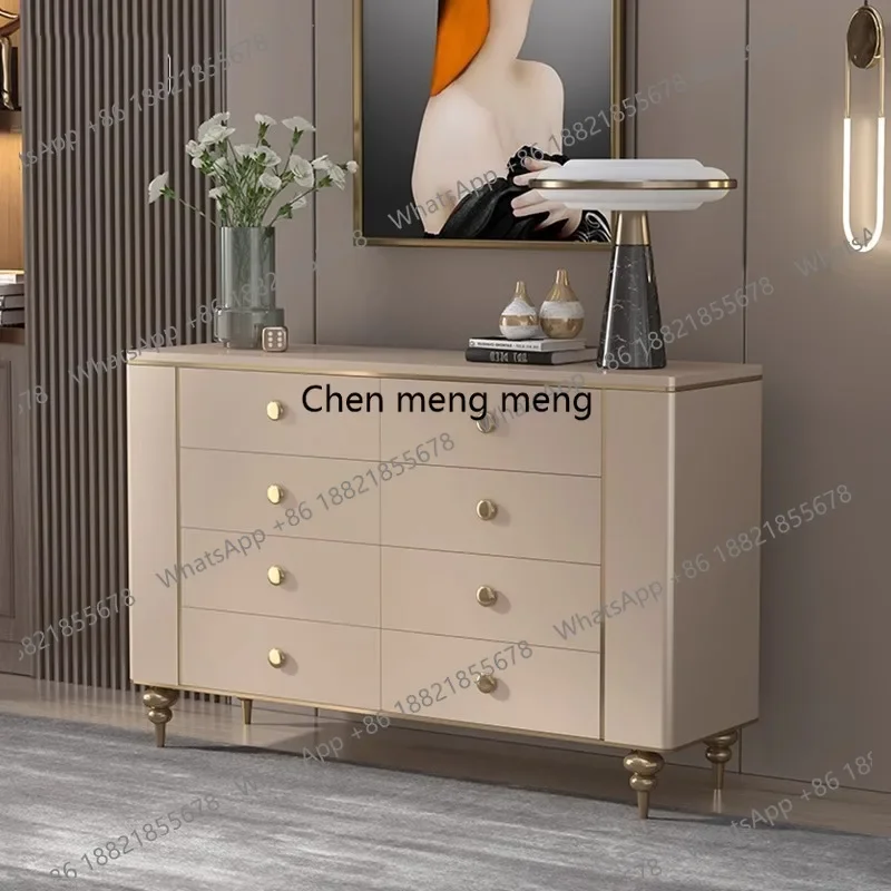 

Z136Light luxury style modern simple rock slab storage cabinet with Drawers cabinet for living room Bedroom Large capacity