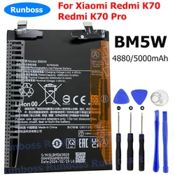 Original Battery BM5W For Xiaomi Redmi K70 / K70 Pro New High Quality 5000mAh Mobile Phone Batteries