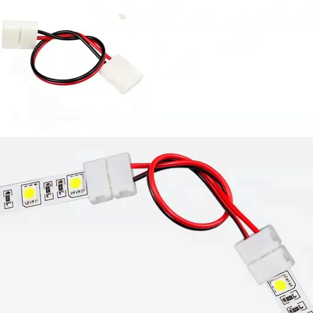 

2 PIN Solderless Connector For 3528/5050 Flex LED Strip 2pin solderless 5MM 8MM 10MM Connector