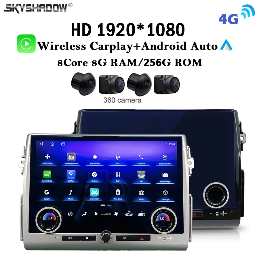 

Carplay Auto Android 14.0 8G+256G LTE 13.3" Qled Car DVD Player GPS map WIFI Bluetooth RDS Radio For Toyota FJ Cruiser 2007-2022