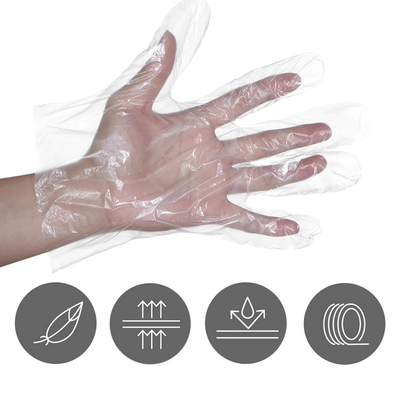400pcs / Disposable Gloves Kitchen Food Service Disposables Pe Dispensing Cooking