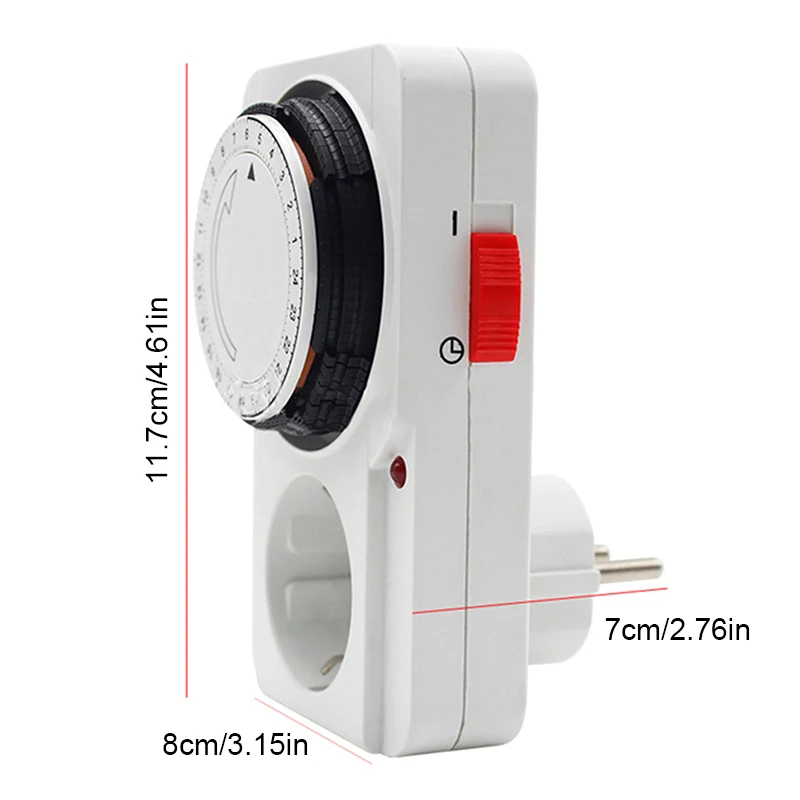 24 Hour Cyclic Timer Switch Kitchen Timer Outlet Universal Timing Socket Mechanical Timer 220VAC UK EU US Plug Timing Socket