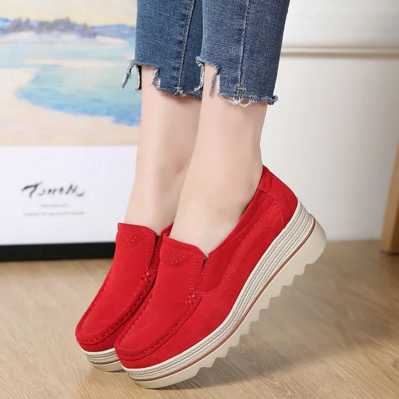 Women Flats Shoes Woman Platform Slip On Flats Sneakers Women Suede Ladies Tenis Loafers Moccasins Casual Shoes 2023