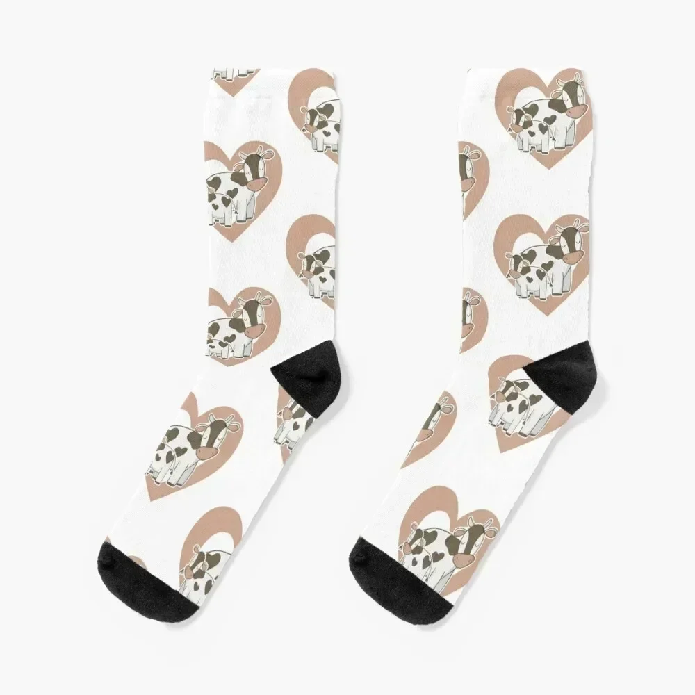 

Cute Cow Heart Socks fashionable custom sports Socks For Girls Men's