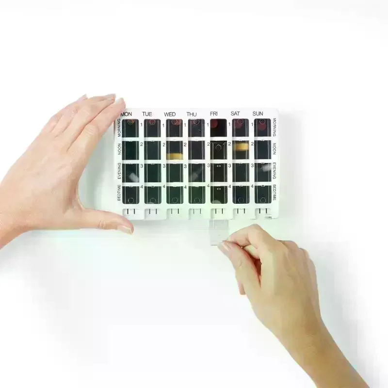 28 Grids Weekly Pill Organizer Detachable Plastic Medicine Box Portable Pill Container For Home Travel Daily Medication Storage