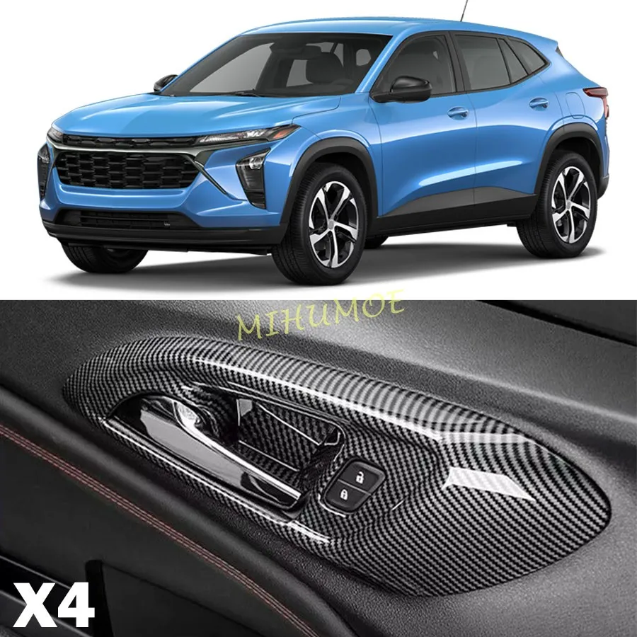 For Chevrolet Trax 2024 2025 Car Styling Interior Door Handle Cover Surrounds Trims Carbon Fiber
