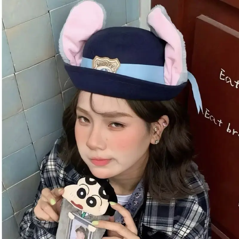

Cute Hat Rabbit Bowler Police Officer Hat Children'S Adult Cosplay Headband Headwear Hat Cute Gift