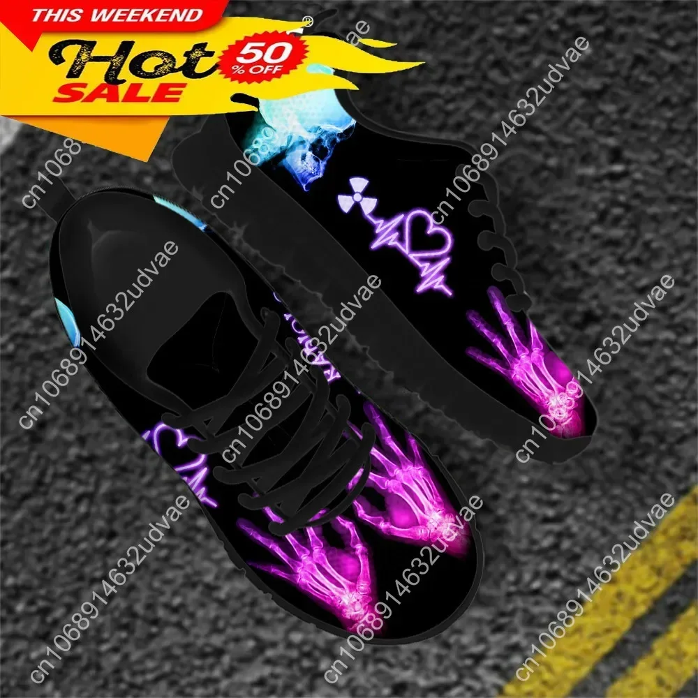 Gradient Radiologic Technologist Brand Design Lace Up Sneakers Woman Flats Shoes Spring Mesh Female Footwear Mujer