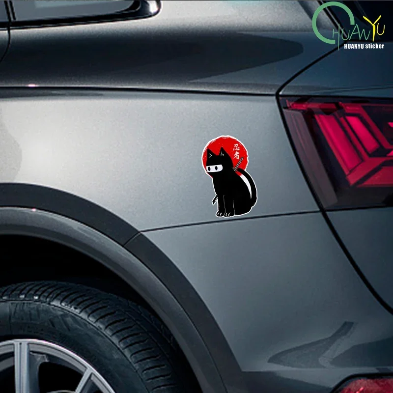 Reflective Cat  Japanese Car Sticker Cat Japan Red Sun Stickers Motorcycle Racing Decals  Vinyl For Truck  Vans Laptop - view 5