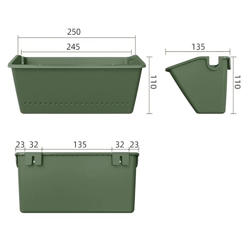 1Pc Garden Outdoor Plant Wall Flower Pot Container Wall Hanging Vertical Green Plastic Planting Box‘
