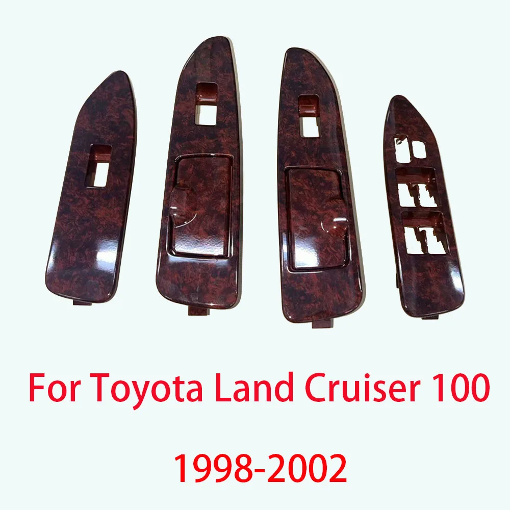 LC100 FJ100 Interior Wooden Window Switch Lifter Panel Cover For Toyota Land Cruiser 100 1998 1999 2000 2001 2002 Accessories