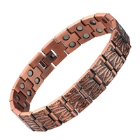 Vintage Red Copper Color Magnetic Bracelet for Men Women Double Row Magnet Healthy Energy Bracelets Bangles Luxury Men Jewellery