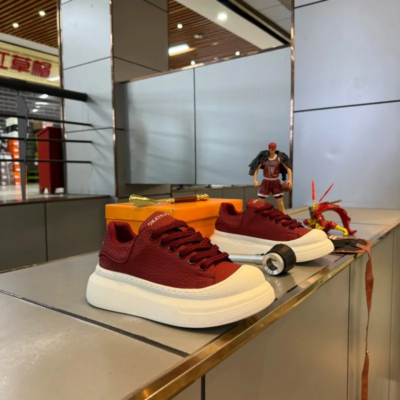 Men's Retro Versatile Casual Shoes 2026 New Autumn High Top Thick Bottom Heightening Large Head Sports Shoes Fashionable