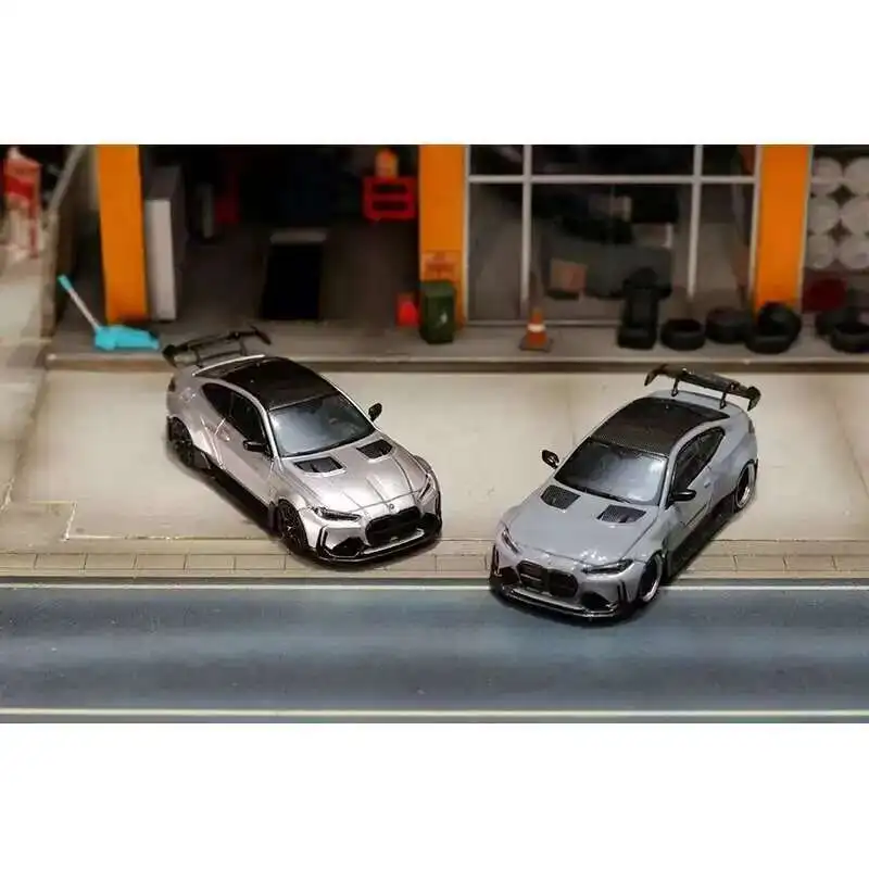 SW Disponibile 1:64 G82 M4 Concorso Grigio Argento Diecast Diorama Collezione di modelli di auto Warrior