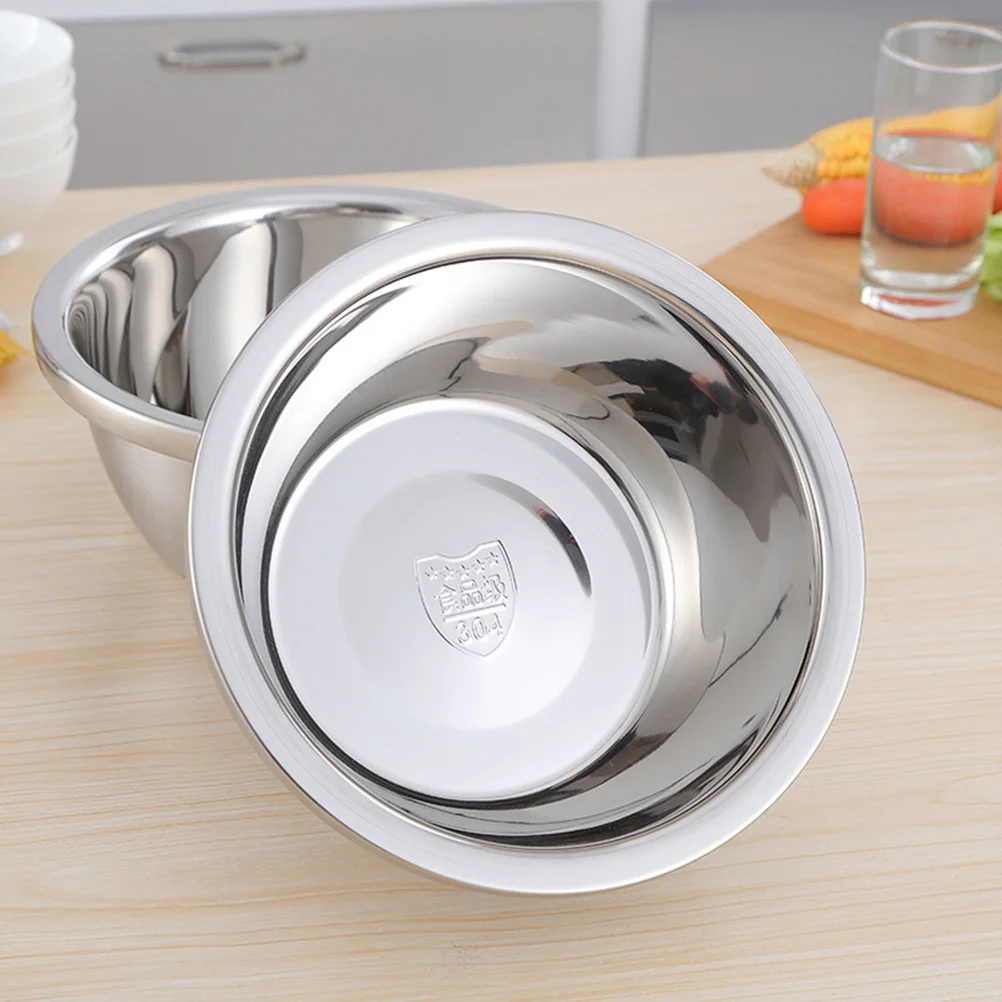 

6pcs Stainless Steel Mixing Bowl Set Large Capacity Heavy Duty Non-Slip Soup Pot For Kitchen Baking Food Prep Nesting Bowls