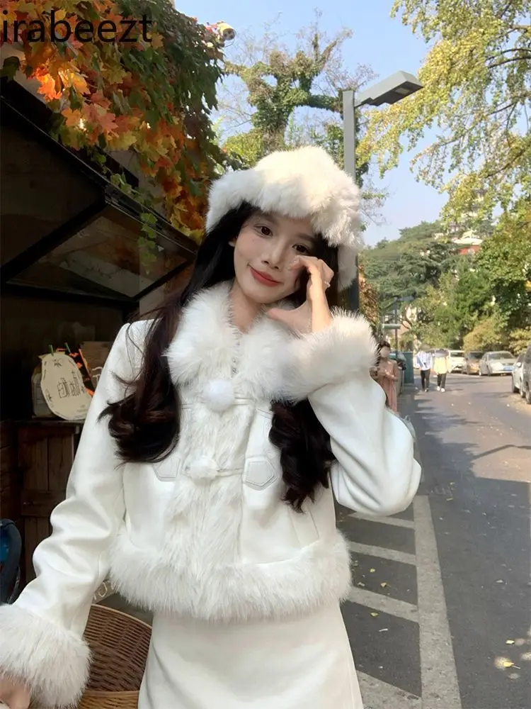 2024 New Autumn and Winter Fashion Two-piece Female Short Coat + Skirt Mainland China Ensemble Femme 2 Pièces Chic Jupe